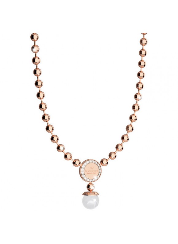 Rebecca BRONZE NECKLACE WITH STONES AND PEA Boulevard pearl